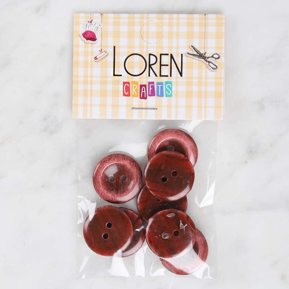 Loren Crafts 8'li Vişne Çürüğü Düğme - 1747